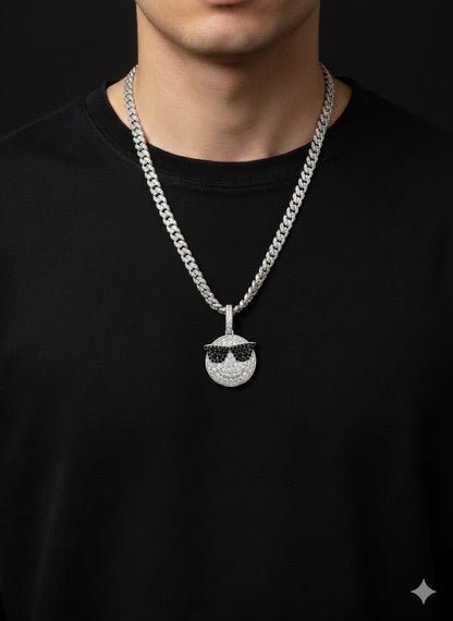 Cool Swag Smiley Silver Emoji Pendant