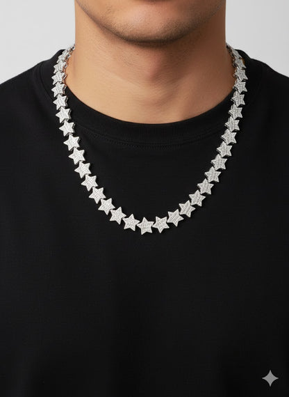 Sterling Silver CZ Star Necklace
