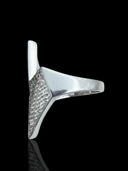 Men’s Lightning Symbol CZ Stone Silver Ring