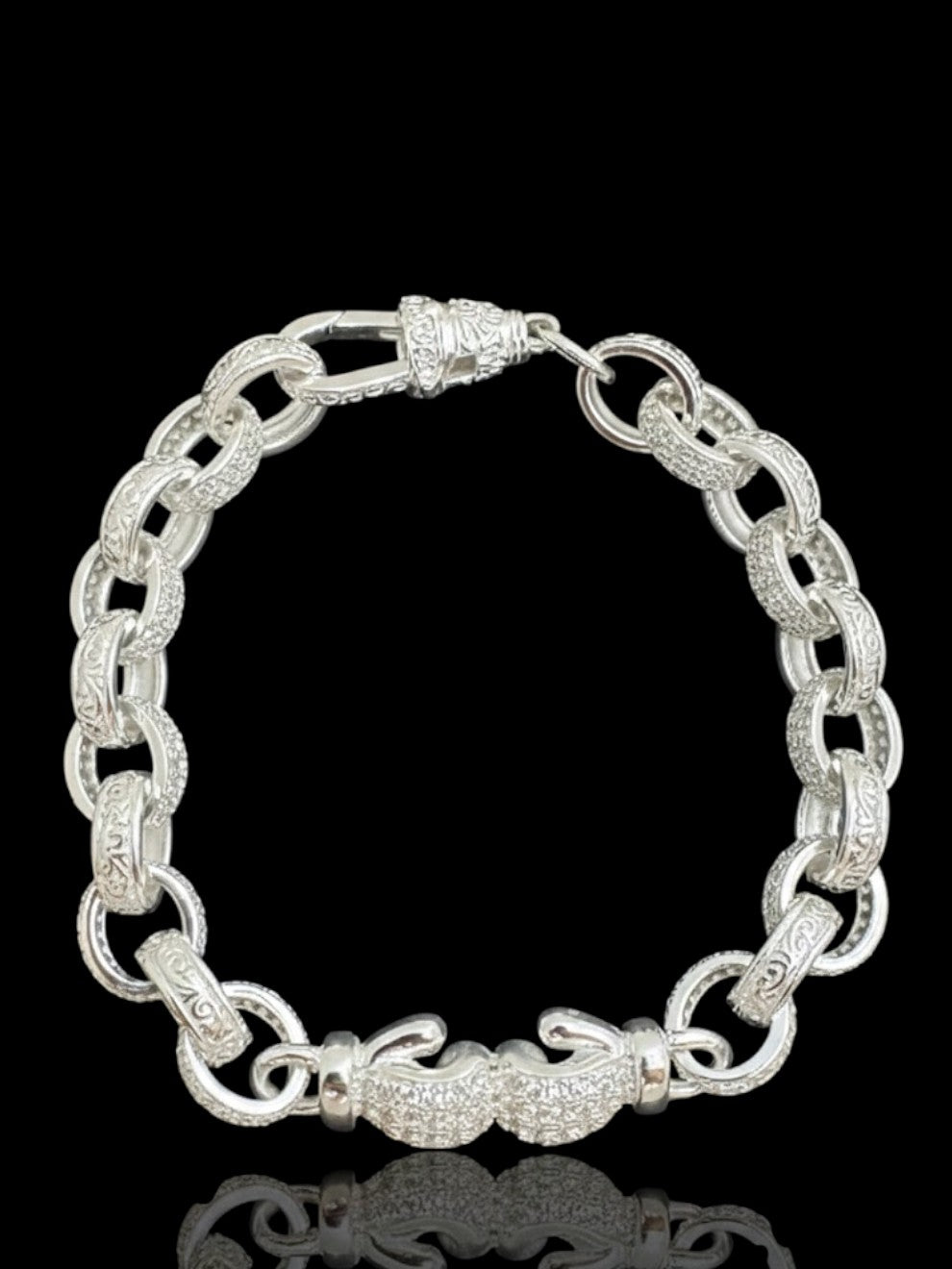 Men’s CZ Stone Boxing Glove Charm Belcher Bracelet