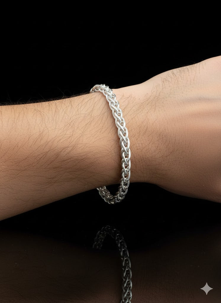 Men’s Silver Braided Bracelet