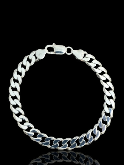 Men’s Solid Sterling Silver Curb Chain Bracelet - 7.50 mm