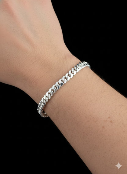 Men’s Sterling Silver Cuban Link Chain Bracelet – 5.00 mm
