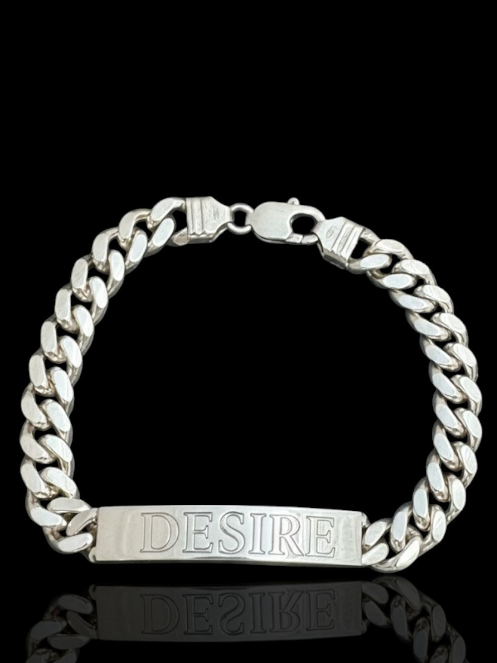 Men’s Silver ID Plate Bracelet – Custom Name Engraved- 4.0