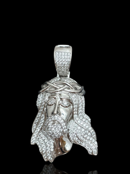 Men’s Jesus (Hz. Isa) CZ Silver Pendant