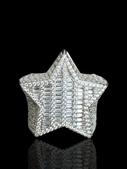 CZ Star Men’s Silver Ring