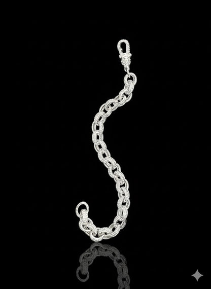 CZ Stone Belcher Men’s Silver Bracelet