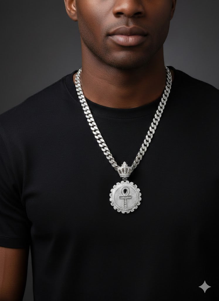 Men’s Sterling Silver Ankh Cross Pendant