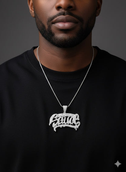 Iced Out Too Much Sauce Pendant – Sterling Silver Hip Hop CZ Diamond Necklace