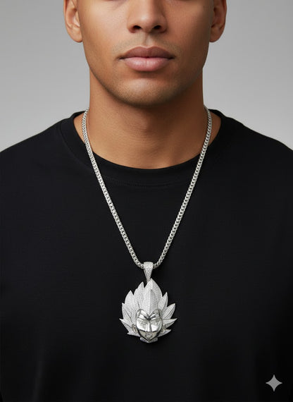 Men’s Sterling Silver Goku Pendant