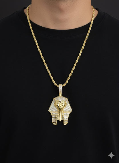 Silver King Tutankhamun Pharaoh Pendant – Sterling Silver Egyptian Necklace