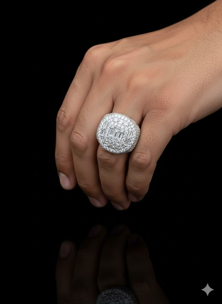 Men’s Sterling Silver Iced Out Champions Ring | 925 Silver CZ Champion Ring