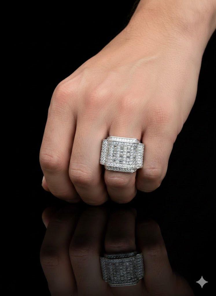 Men's Sterling Silver CZ Signet Ring