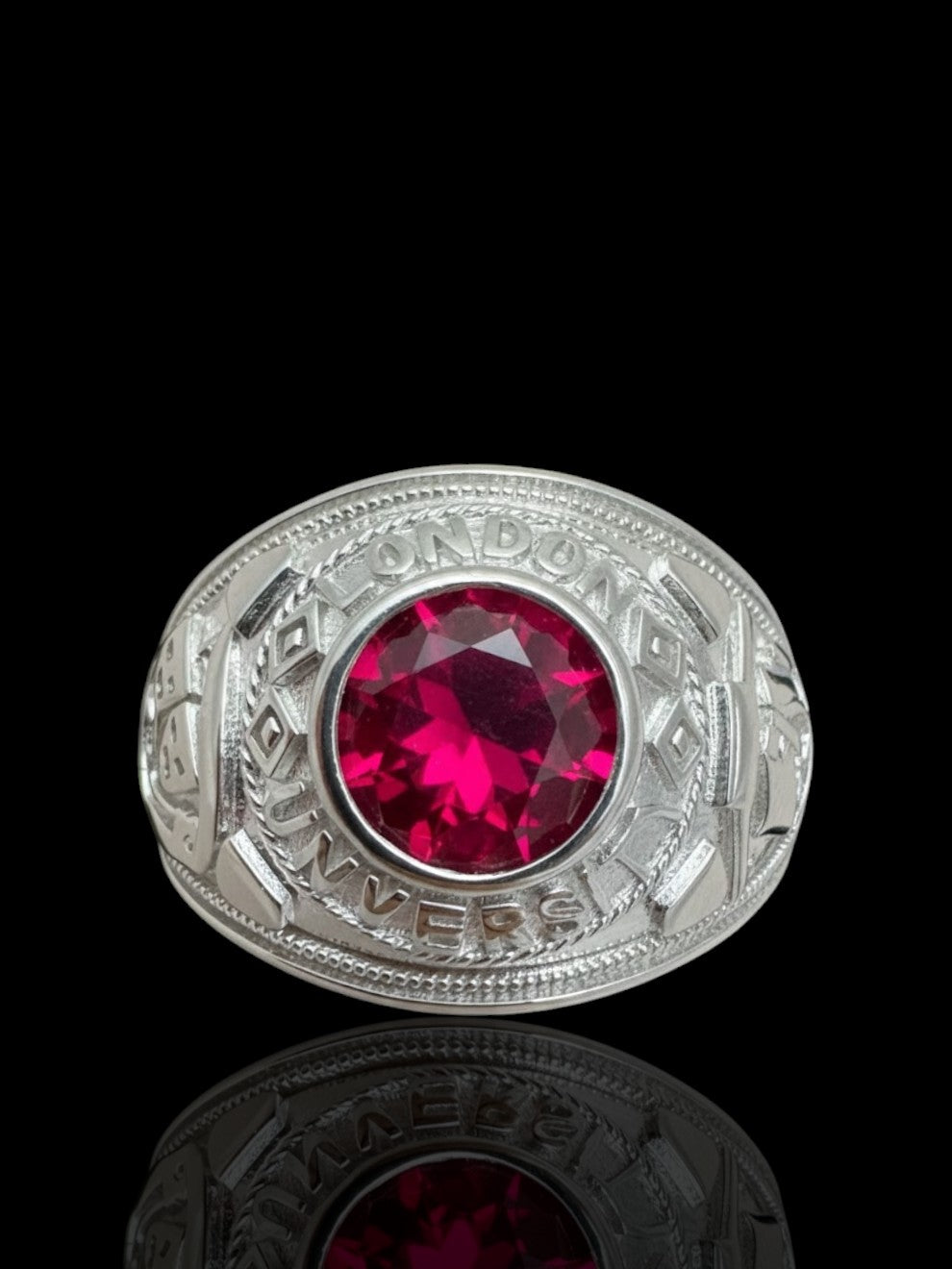 Sterling Silver Ring Set with Red Stone | 925 Silver Red Gemstone Ring