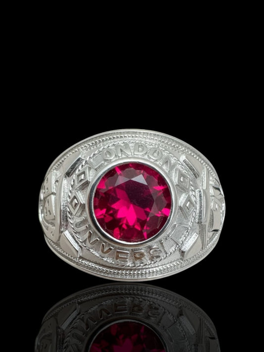 Sterling Silver Ring Set with Red Stone | 925 Silver Red Gemstone Ring