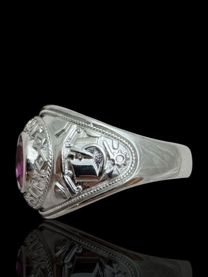 Sterling Silver Ring Set with Red Stone | 925 Silver Red Gemstone Ring