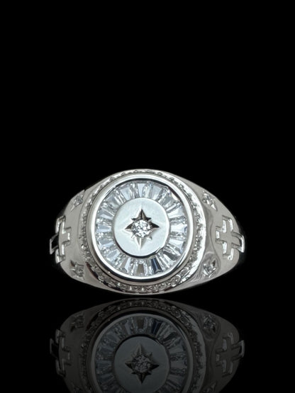 Silver Cubic Zirconia Statement Ring | 925 Sterling Silver CZ Bold Ring