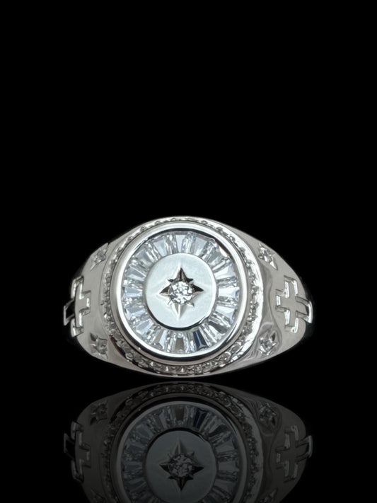 Silver Cubic Zirconia Statement Ring | 925 Sterling Silver CZ Bold Ring