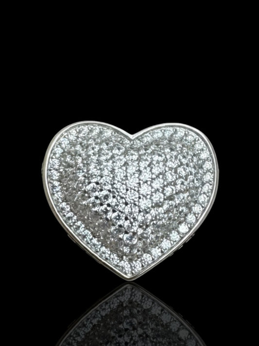 Moissanite Heart Ring For Men, Hip Hop Engagement Ring