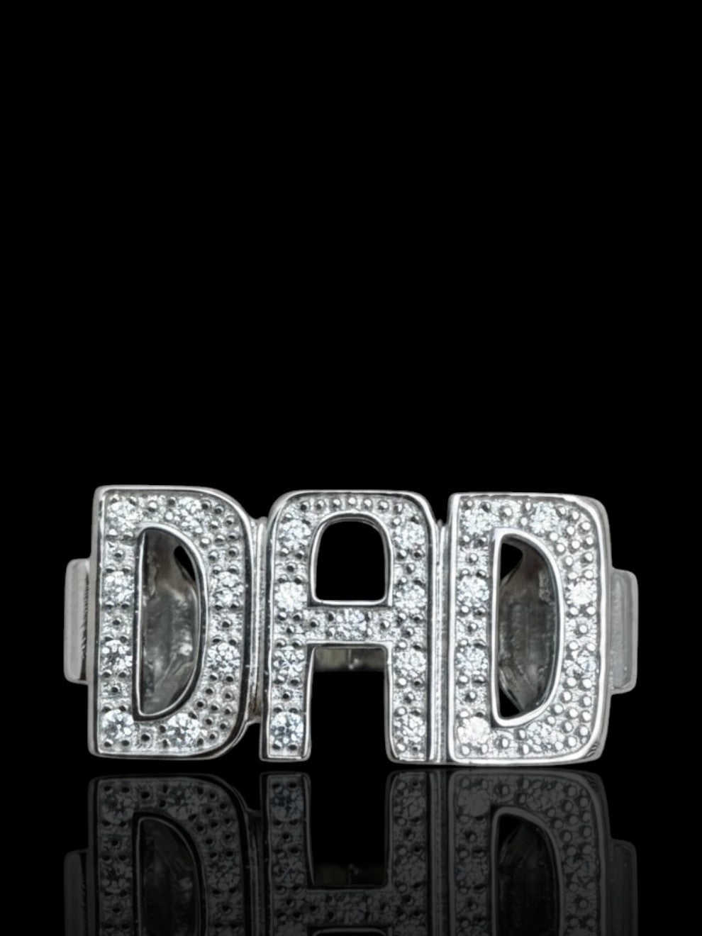 Men’s Sterling Silver CZ DAD Ring | 925 Silver Father Ring