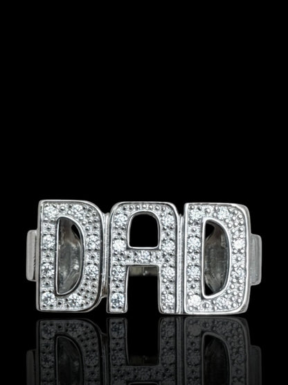 Men’s Sterling Silver CZ DAD Ring | 925 Silver Father Ring