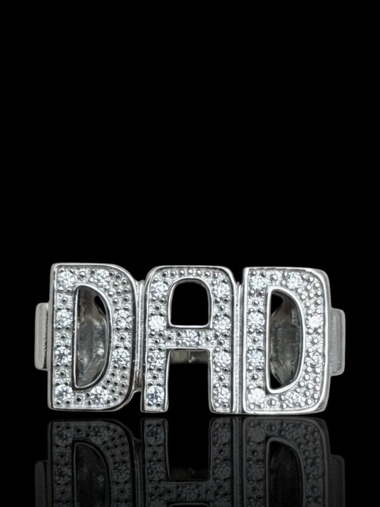Men’s Sterling Silver CZ DAD Ring | 925 Silver Father Ring