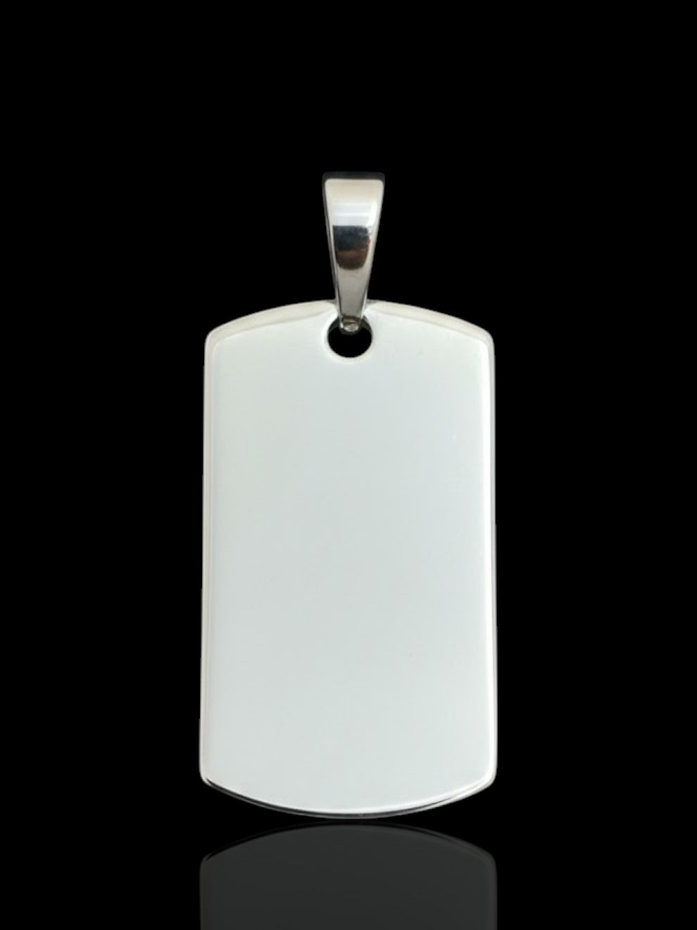 Sterling Silver Dog Tag Pendant – Free Personalized Name or Symbol Engraving