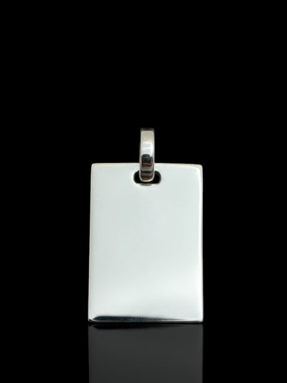 Personalized Sterling Silver Dog Tag Pendant – Free Engraving (24 x 16 mm)