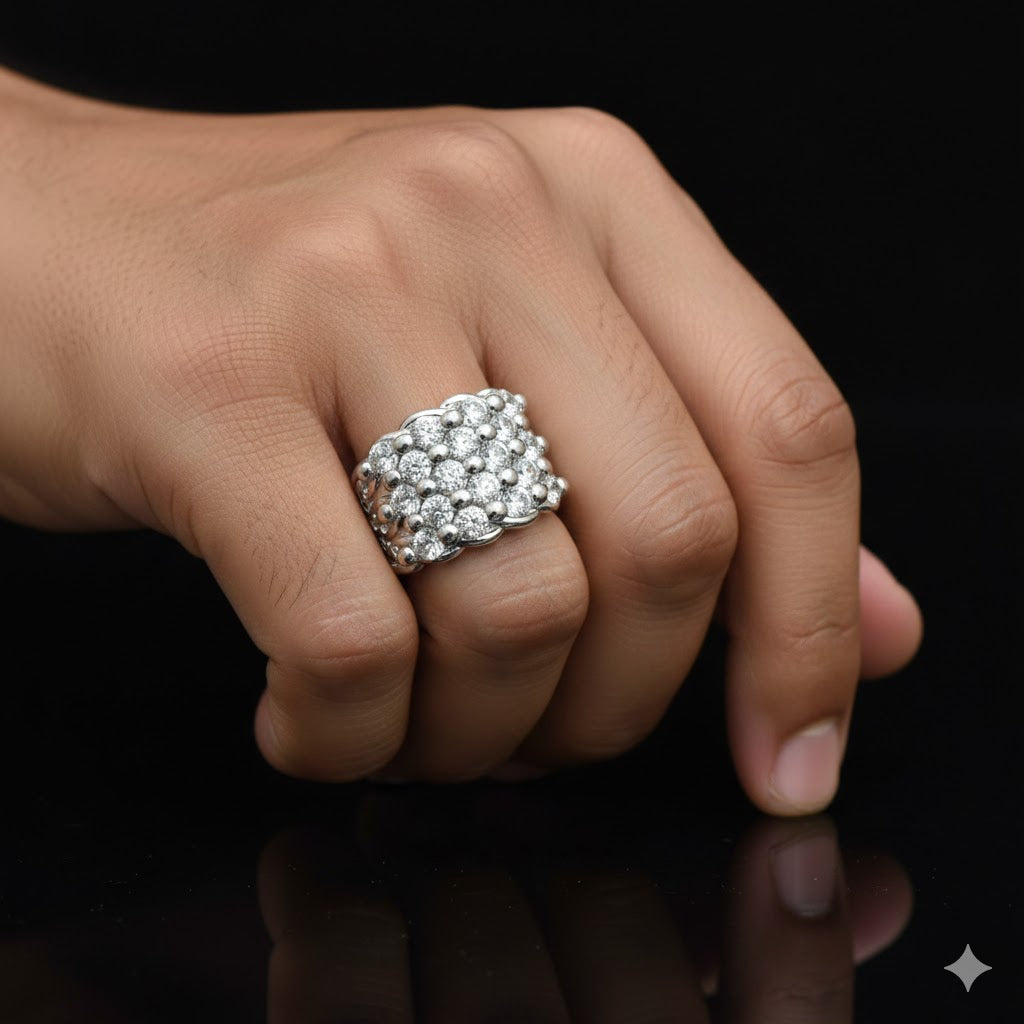 Sterling Silver CZ Keeper Ring – Cubic Zirconia Statement Silver Ring