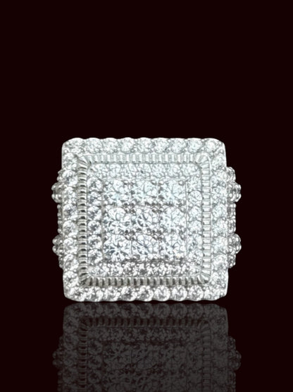 Rectangular Special Design CZ Silver Ring