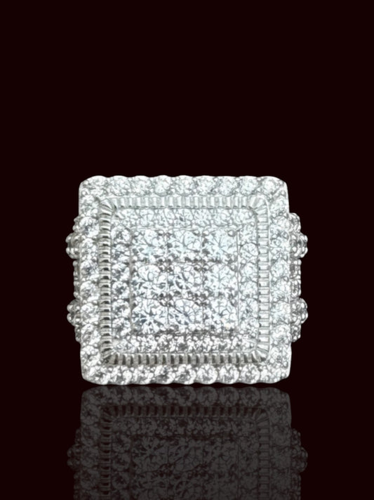 Rectangular Special Design CZ Silver Ring