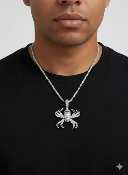 Spider Design Silver Men’s Pendant