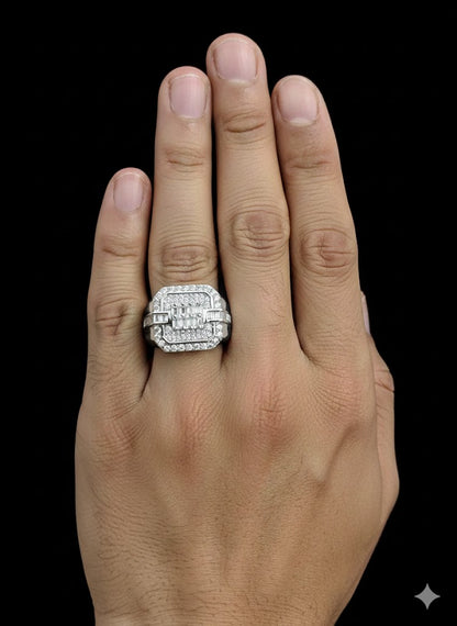 Square Cubic Zirconia Men’s Ring