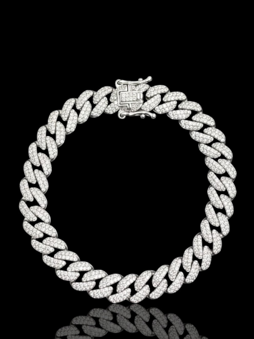 Men’s Sterling Silver Miami Cuban CZ Bracelet