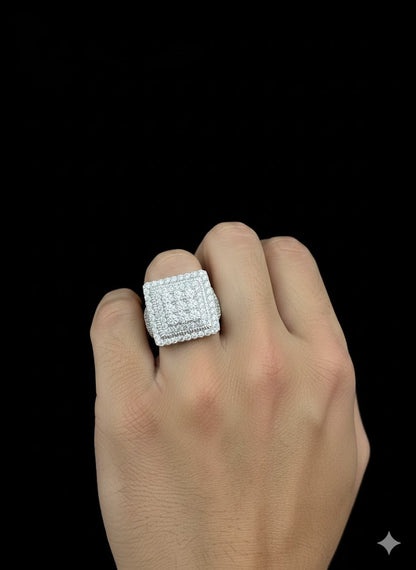 Rectangular Special Design CZ Silver Ring