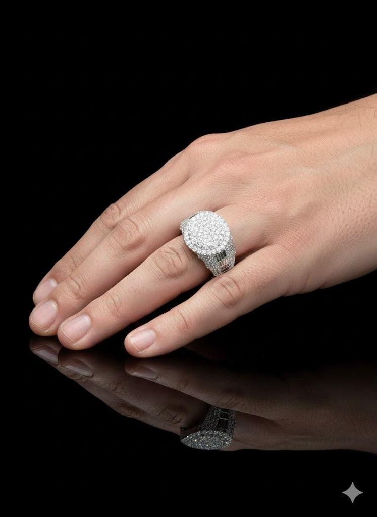 Special Design Round Men’s Silver Ring