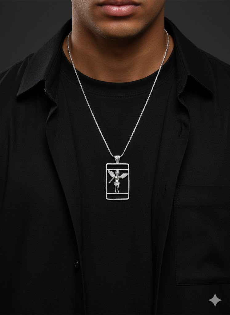 Angel Child Framed Men’s Pendant