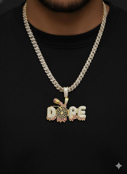 Men’s Gold-Plated Silver “Dope” Microphone Pendant