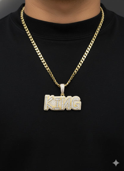 Men’s Gold-Plated Silver “King” Pendant