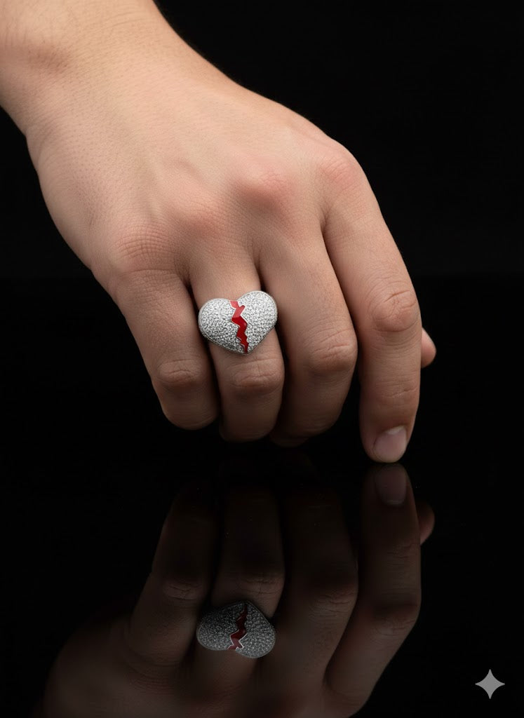 Broken Heart Men’s Silver Ring