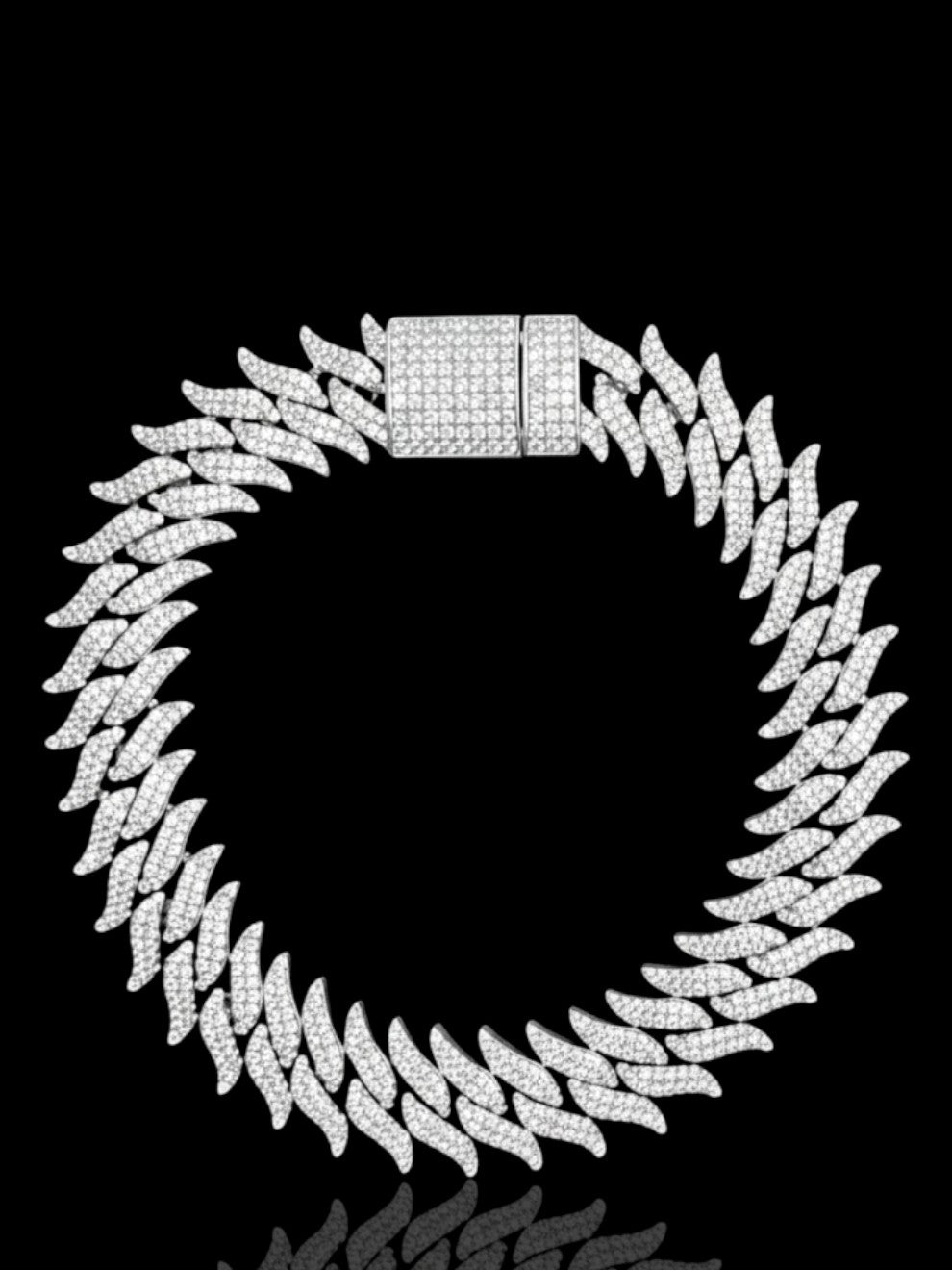 Men’s Sterling Silver Spike CZ Bracelet