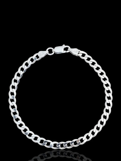 Men’s Solid Silver Curb Link Bracelet 4 mm